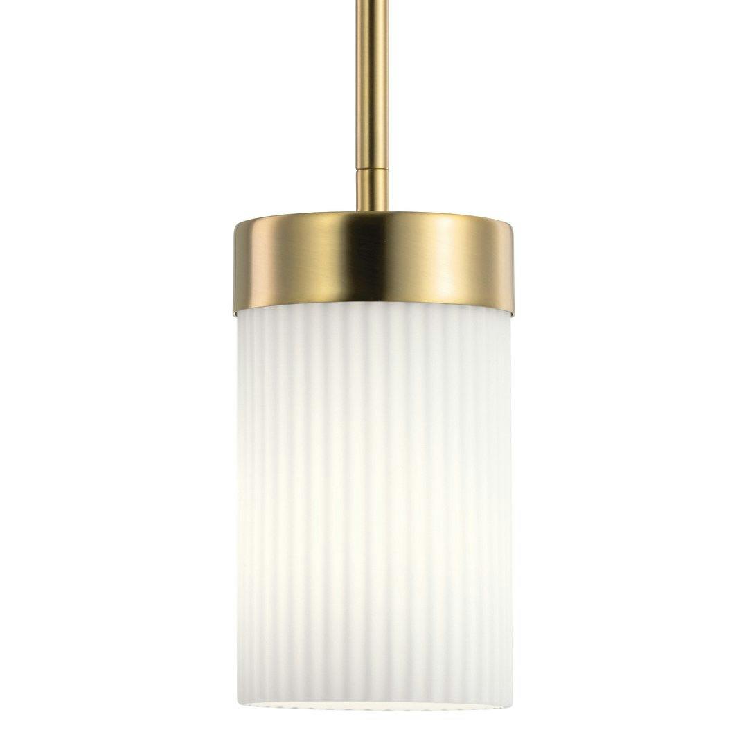 Ciona 4" 1 Light Mini Pendant Brass on a white background