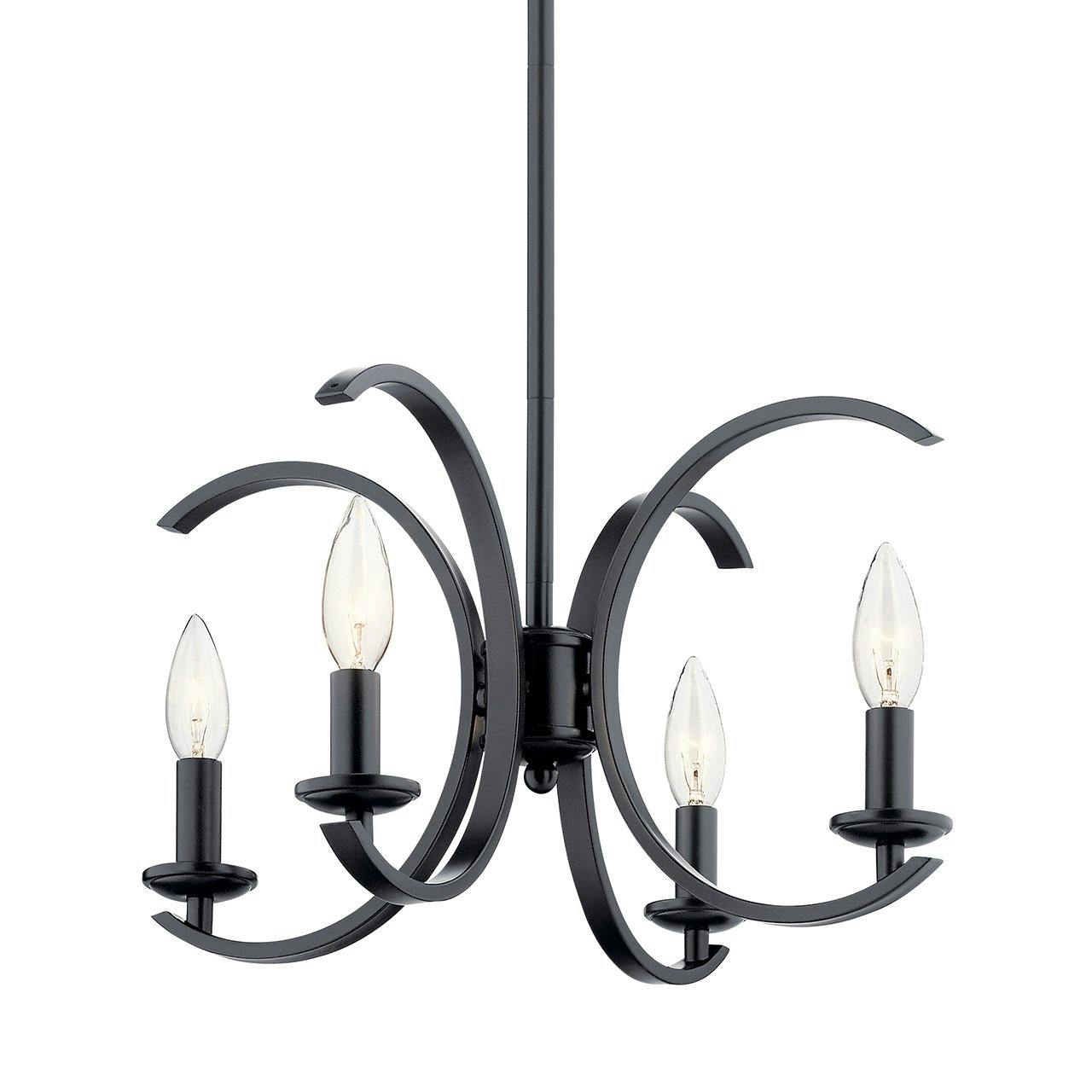 Cassadee 16" Convertible Pendant Black without the canopy on a white background