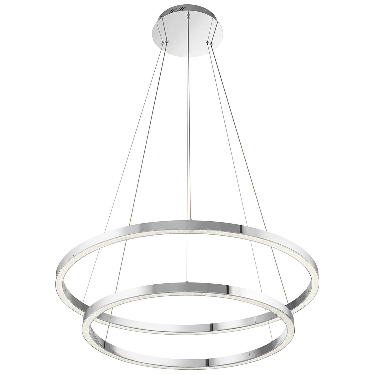 Opus 2 Ring LED Pendant in Chrome on a white background