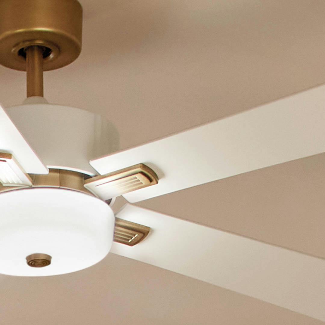 Day time bedroom with 56" Icon 5 Blade LED Indoor Ceiling Fan White