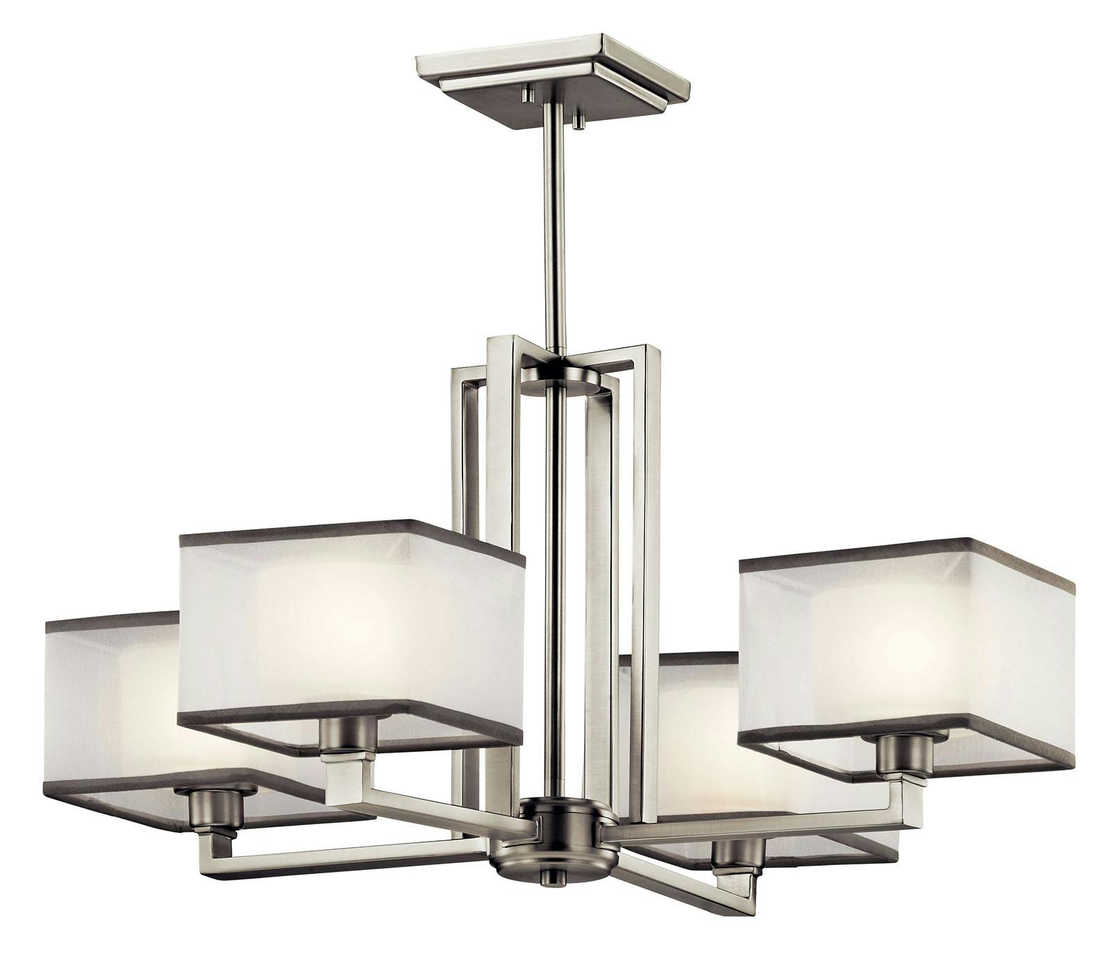 Kailey™ 4 Light Chandelier Brushed Nickel on a white background