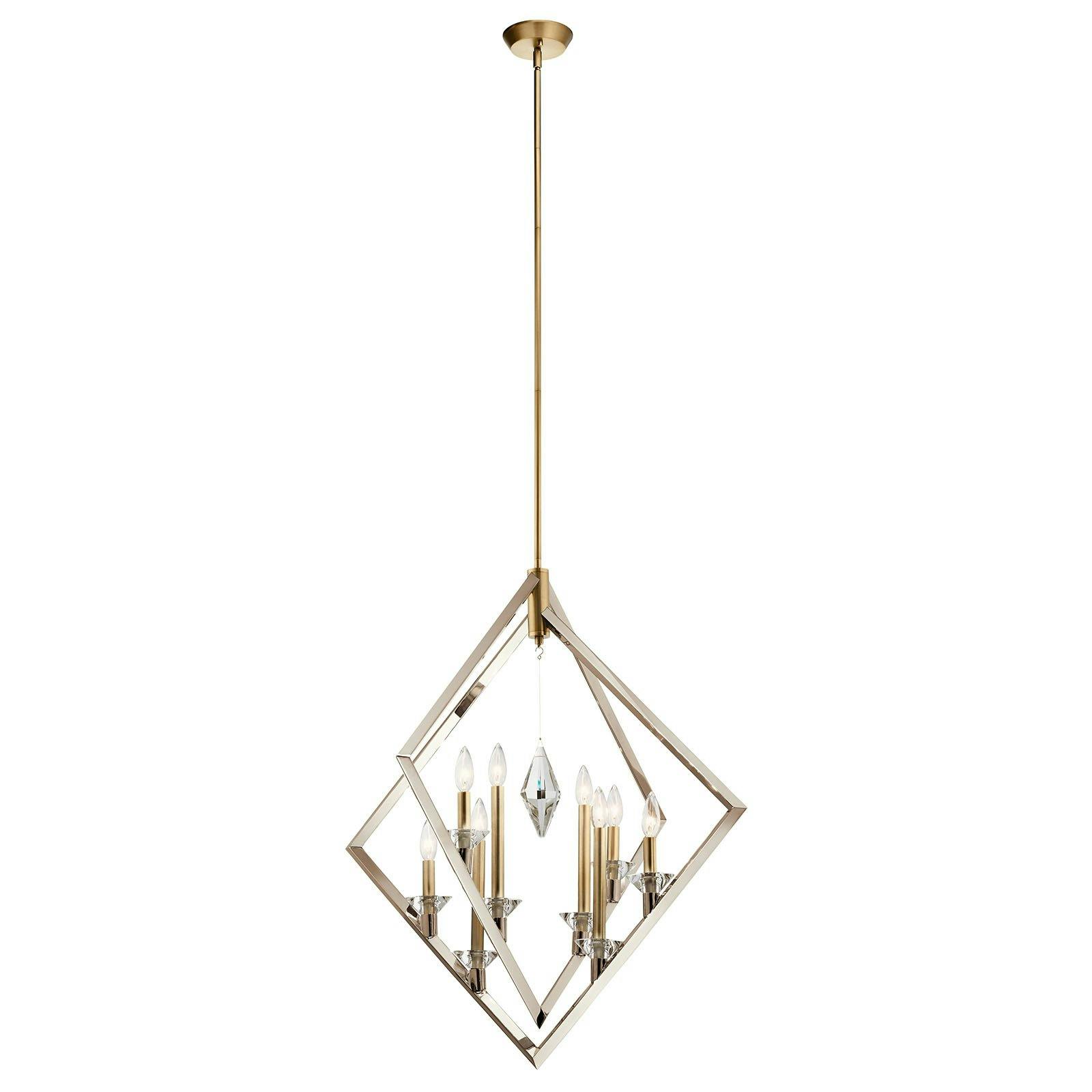 Layan 8 Light Foyer Pendant Nickel on a white background