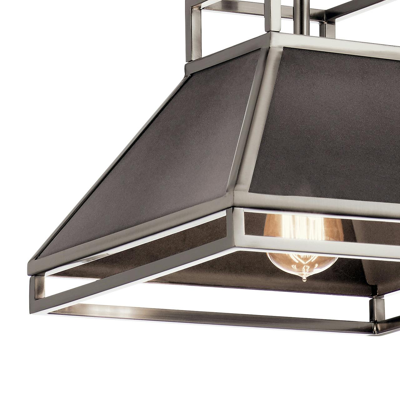 Close up view of the Grendel™ 1 Light Pendant Classic Pewter on a white background