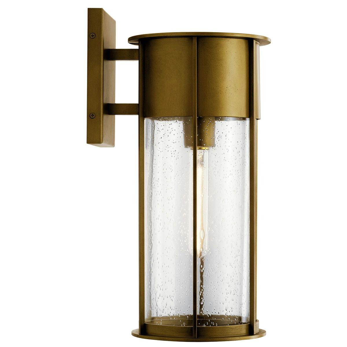 Profile view of the Camillo 18" 1 Light Wall Light Brass on a white background