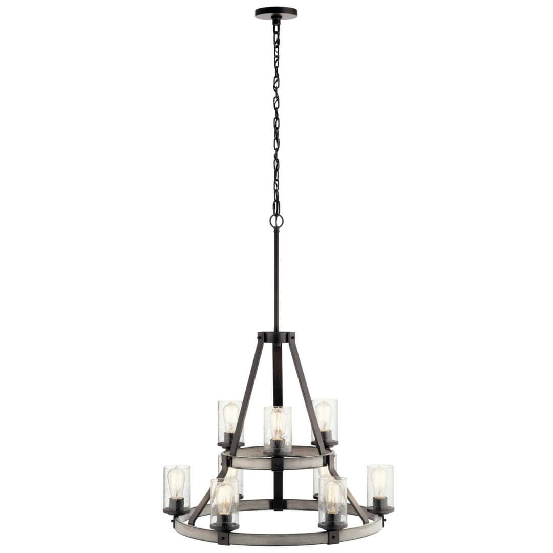 Barrington 2 Tier Chandelier in Anvil Iron on a white background