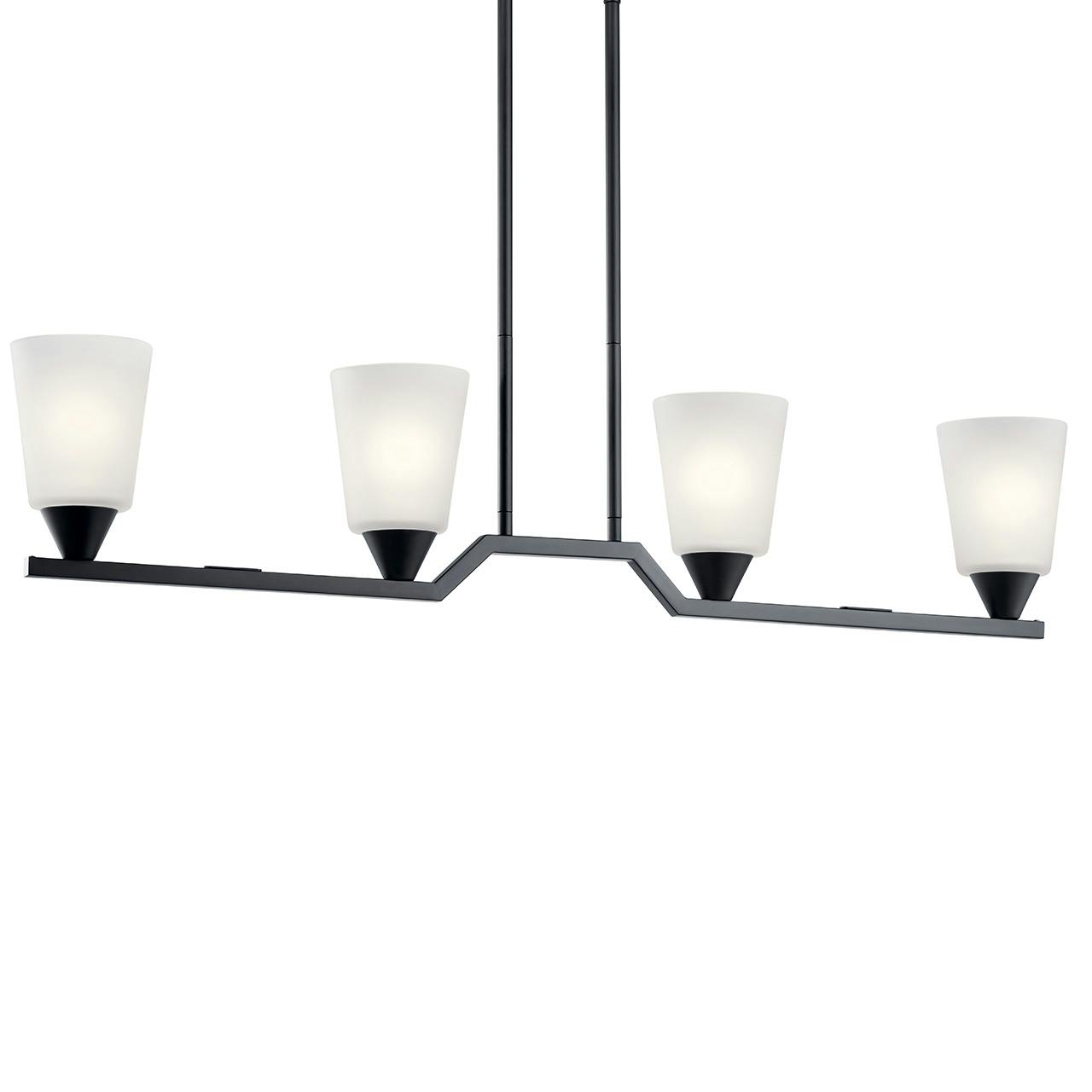 Skagos™ 4 Light Linear Chandelier Black without the canopy on a white background