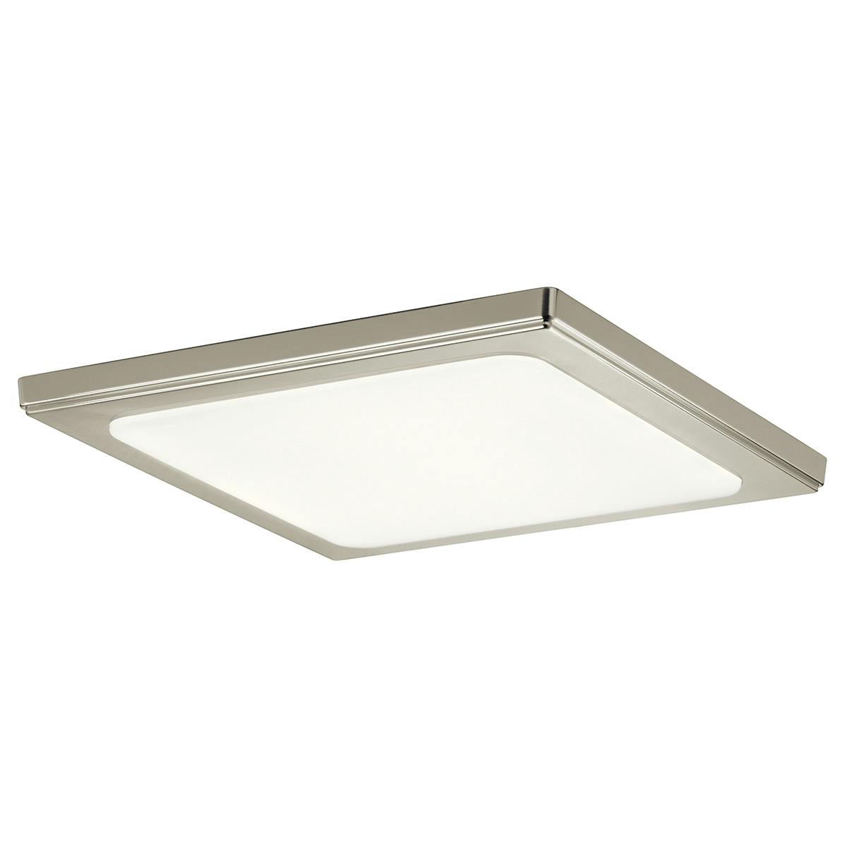 Zeo 3000K 13" Square Flush Mount Nickel on a white background