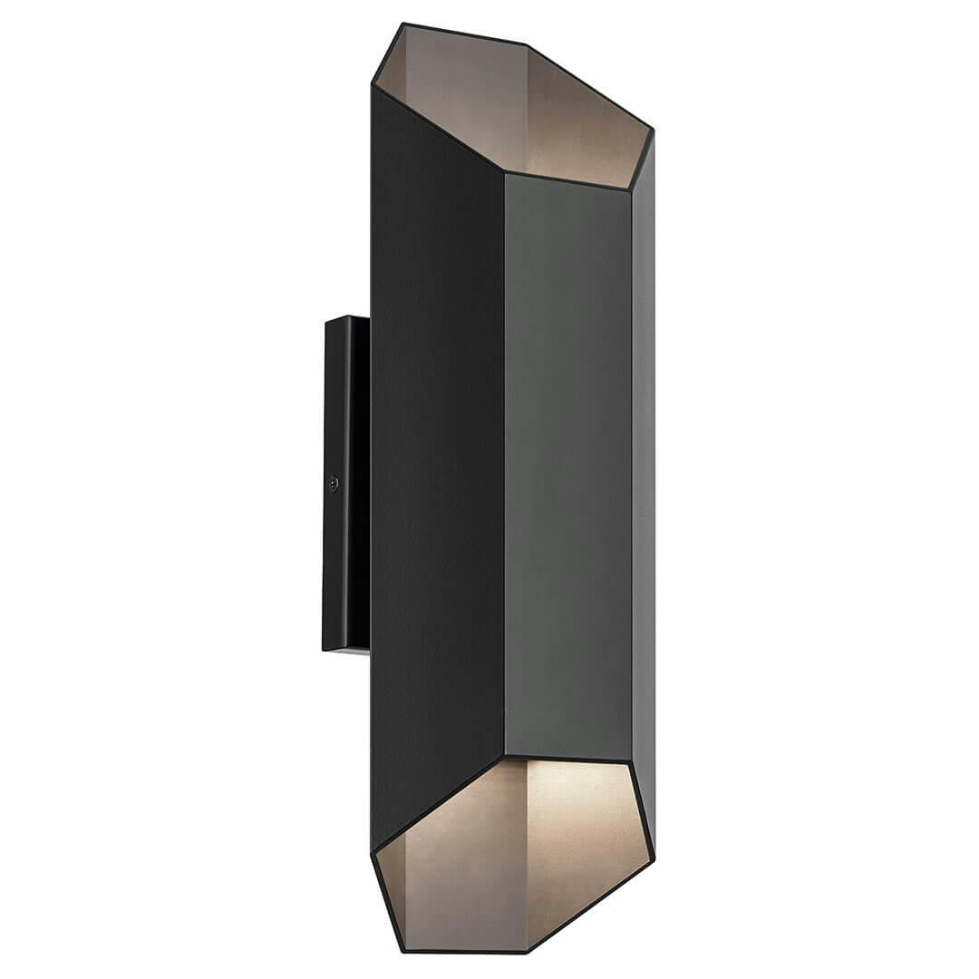 The Estella 16.5" LED 2-Light Outdoor Wall Light in Black on a white background