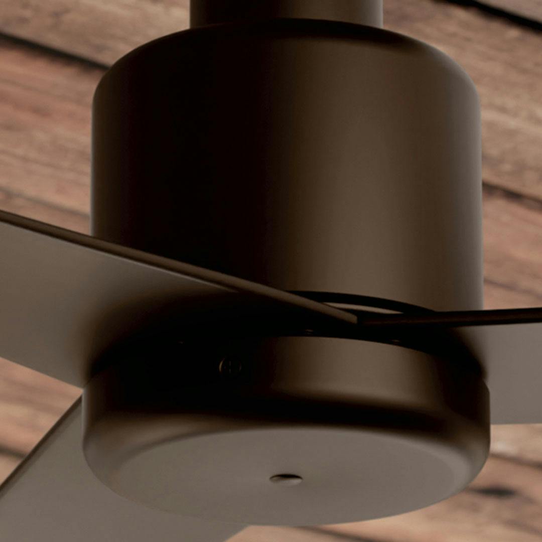 Close up view or the 52 Inch True Ceiling Fan in Satin Natural Bronze with Satin Natural Bronze Blades