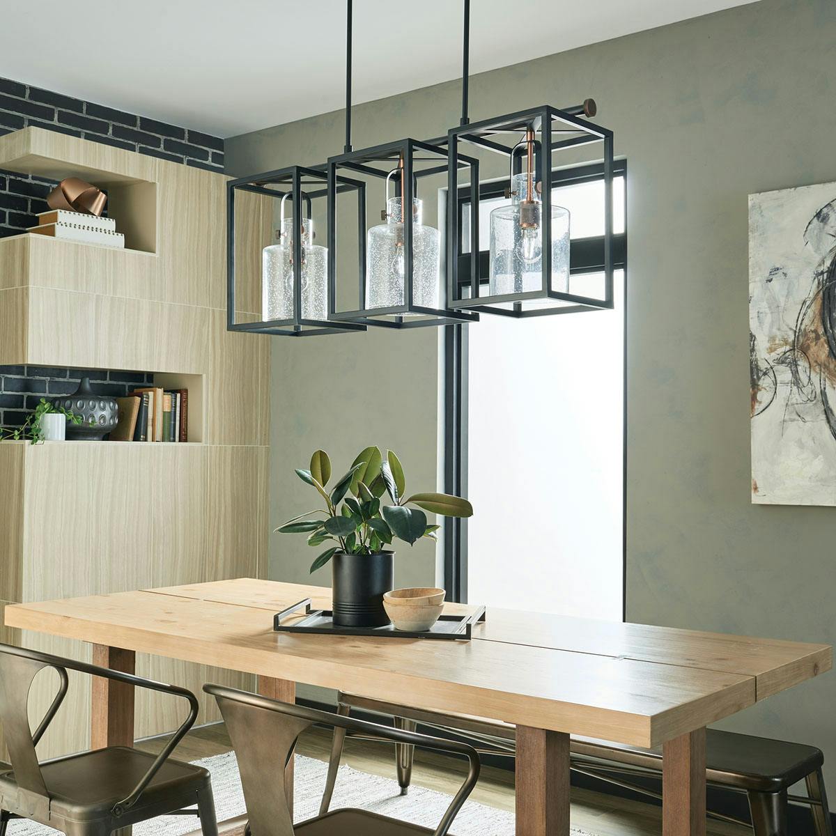 Day time dining room image featuring Kitner chandelier 52033BK