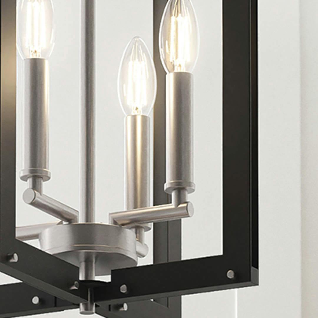 Day time foyer with Pendroy 12" 4 Light Foyer Pendant in Black