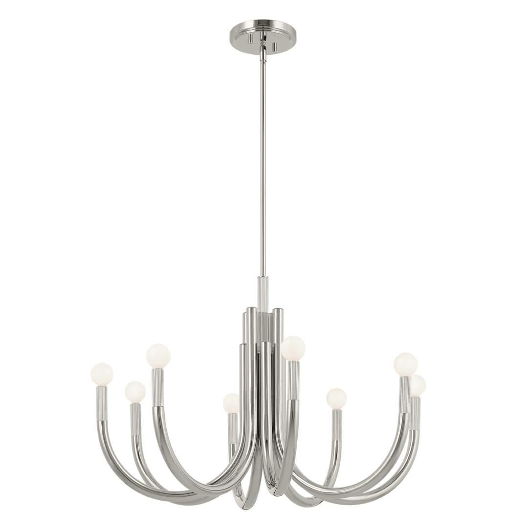 Odensa 29.25 Inch 8 Light Chandelier in Polished Nickel on a white background