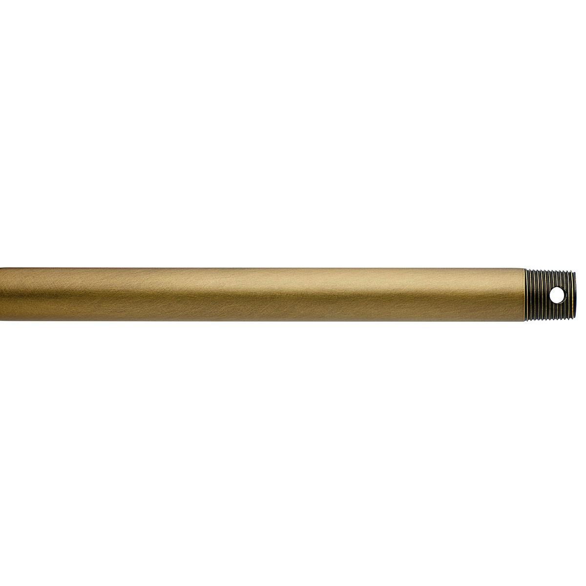Dual Threaded 60" Downrod Natural Brass on a white background