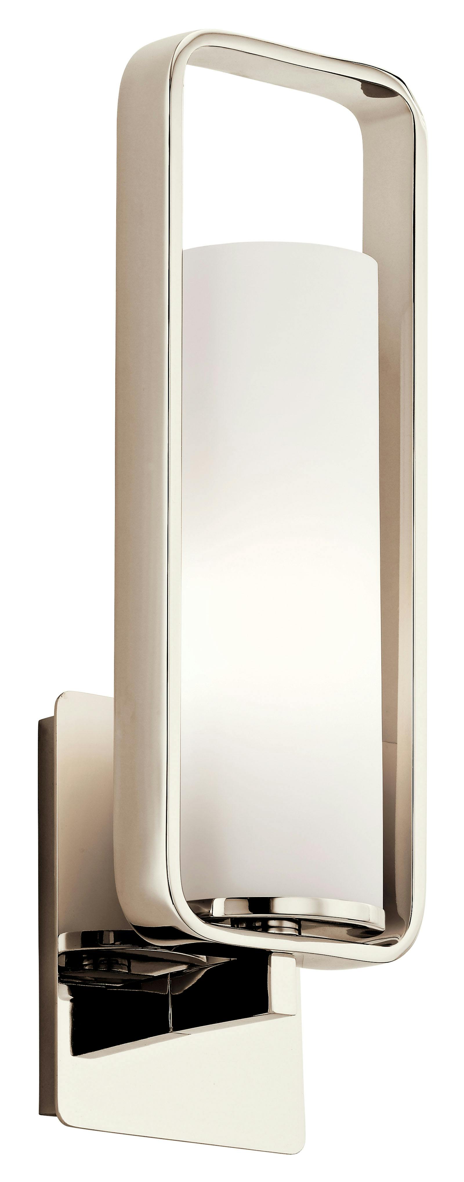 City Loft™ 1 Wall Sconce Polished Nickel on a white background