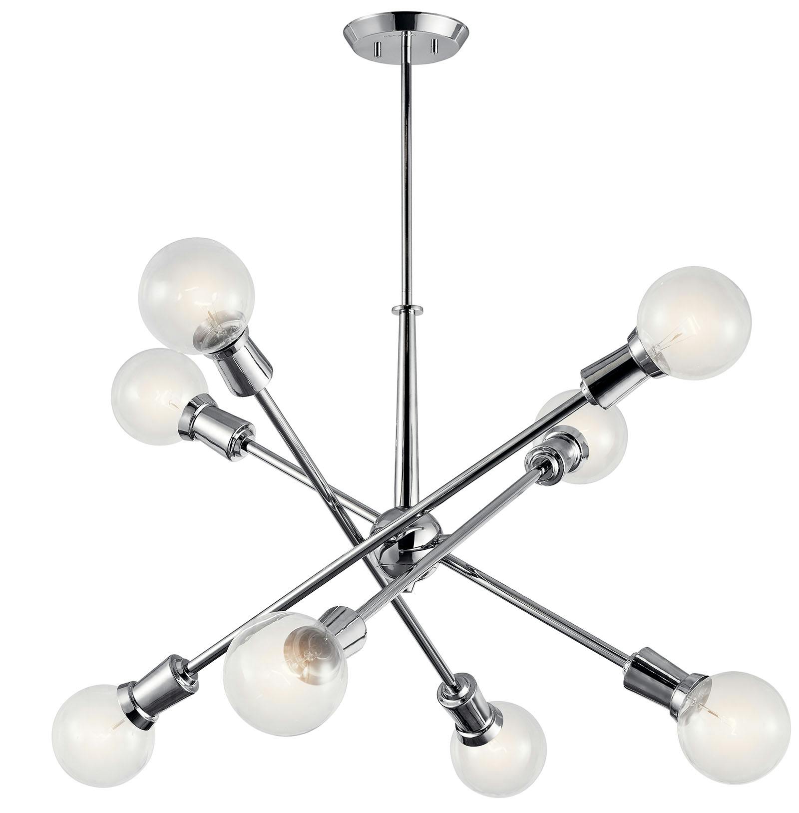 Armstrong 26" 8 light Chandelier Chrome on a white background