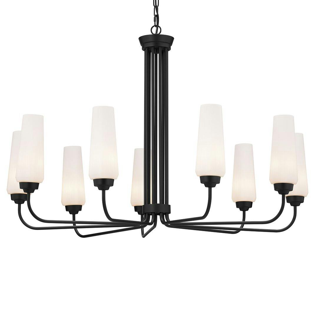 Truby 9 Light Chandelier Black on a white background