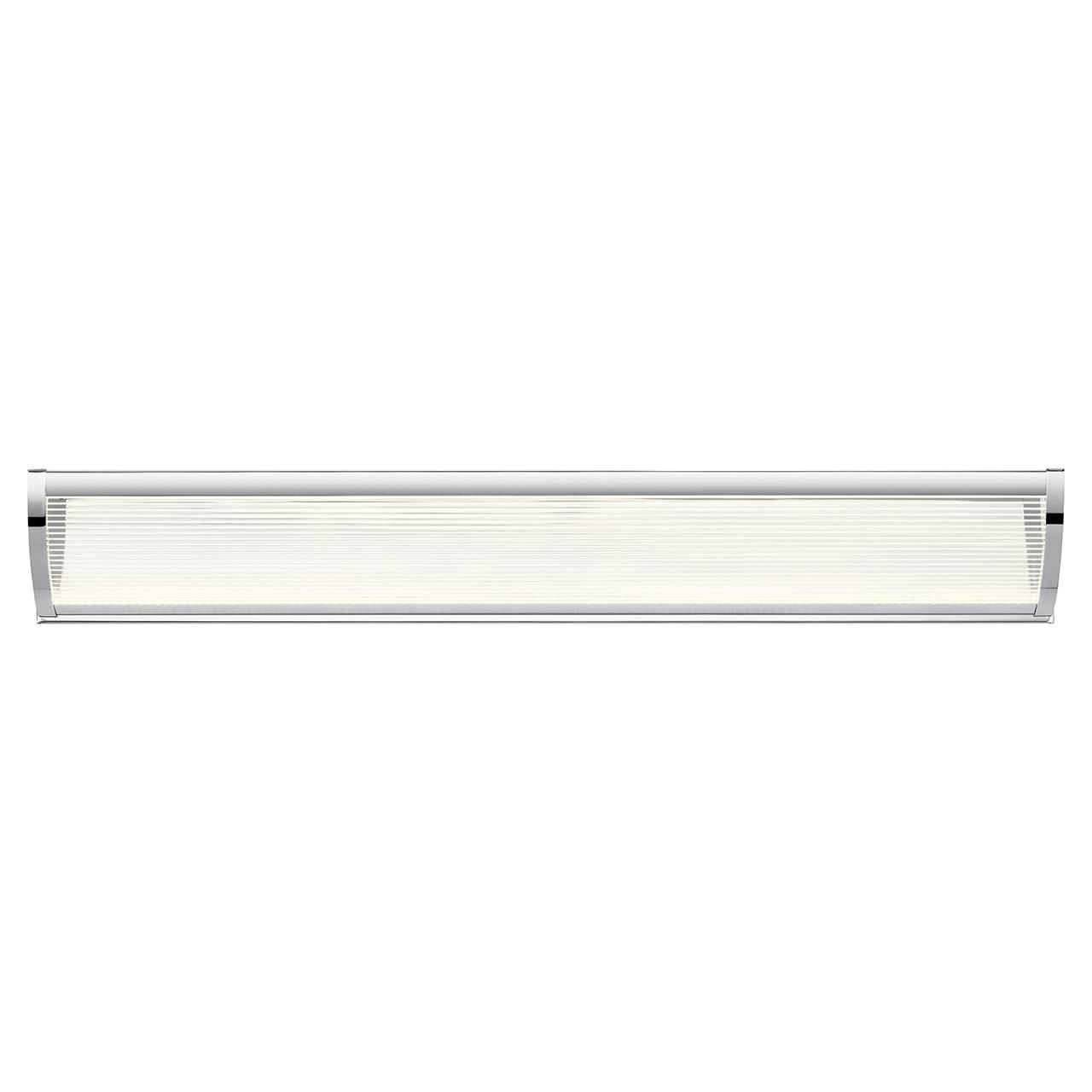 Front view of the Roone 3000K 34" Linear Bath Light Chrome on a white background