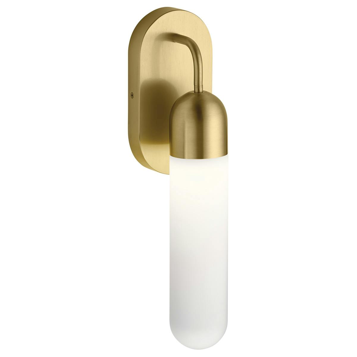 The Sorno Wall Sconce Champagne Gold facing down on a white background