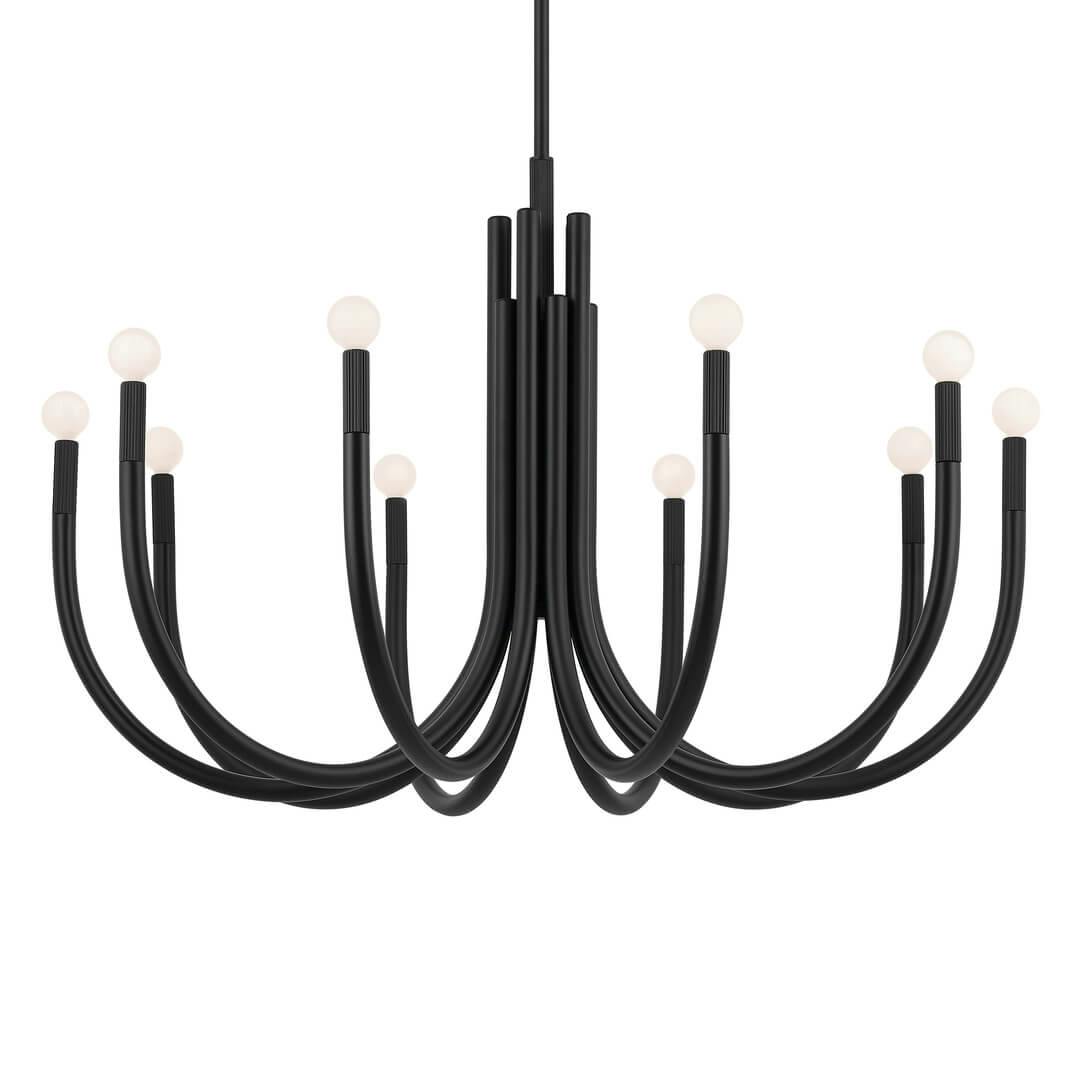 Odensa 40.25 Inch 10 Light Chandelier in Black on a white background