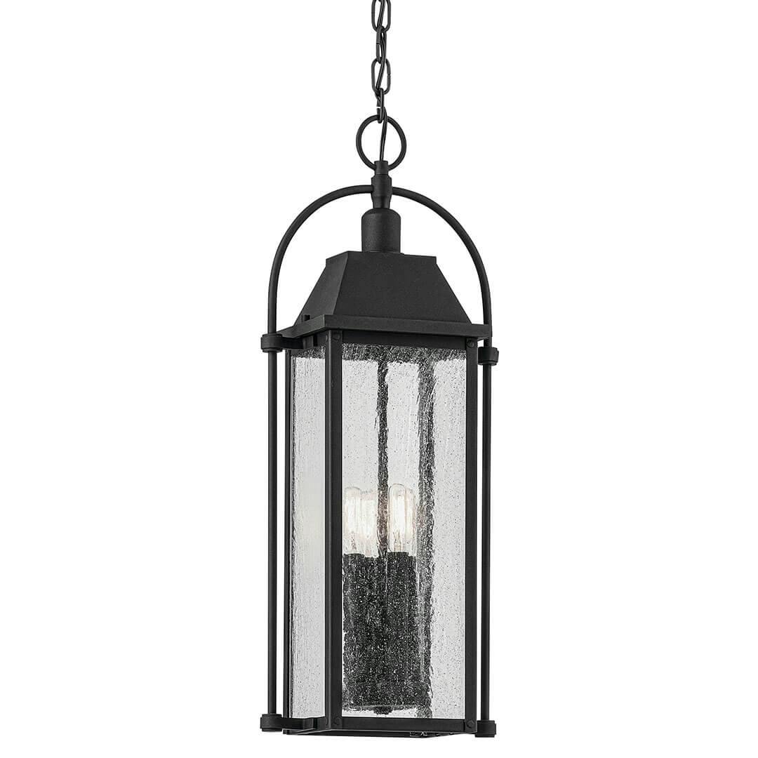 The Harbor Row 25.75" 4-Light Outdoor Hanging Light in Textured Black on a white background