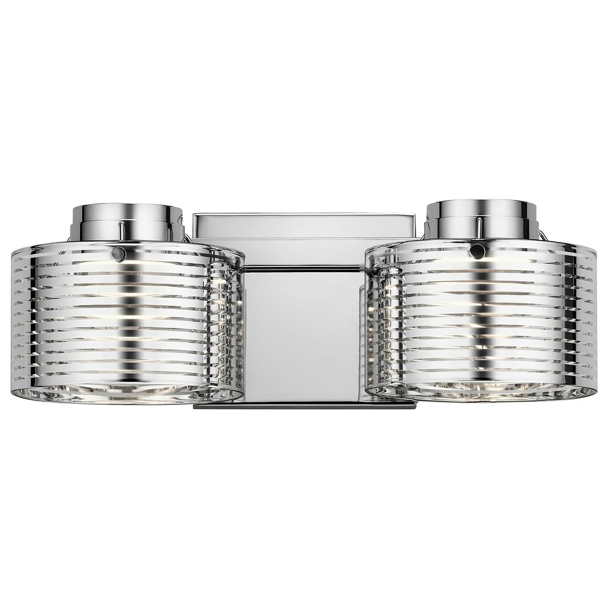 Front view of the Santora 3000K 2 Light Vanity Light Chrome on a white background