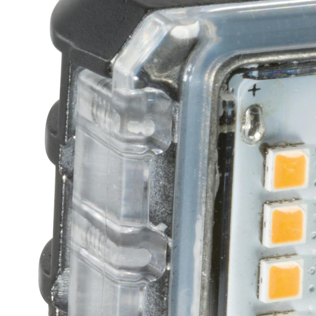 Close up of 2700K LED T5 Side Mount 1.5W 120-Degree Clear on a white background
