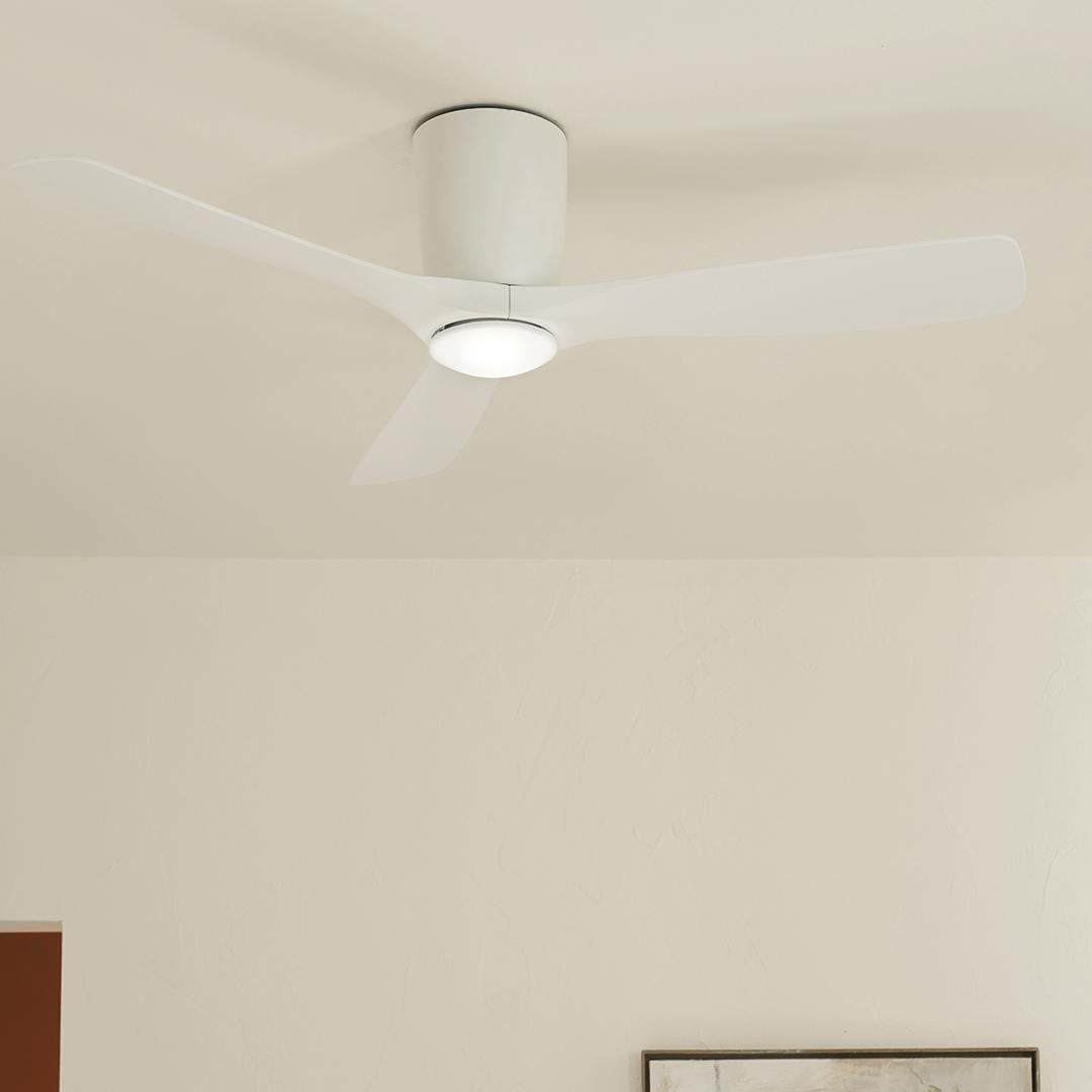 Living room with 54" Volos Ceiling Fan Matte White