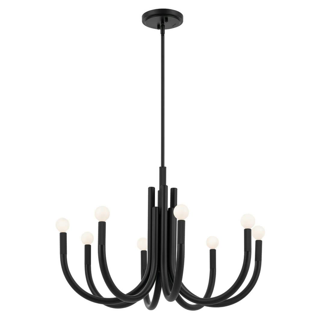 Odensa 29.25 Inch 8 Light Chandelier in Black on a white background