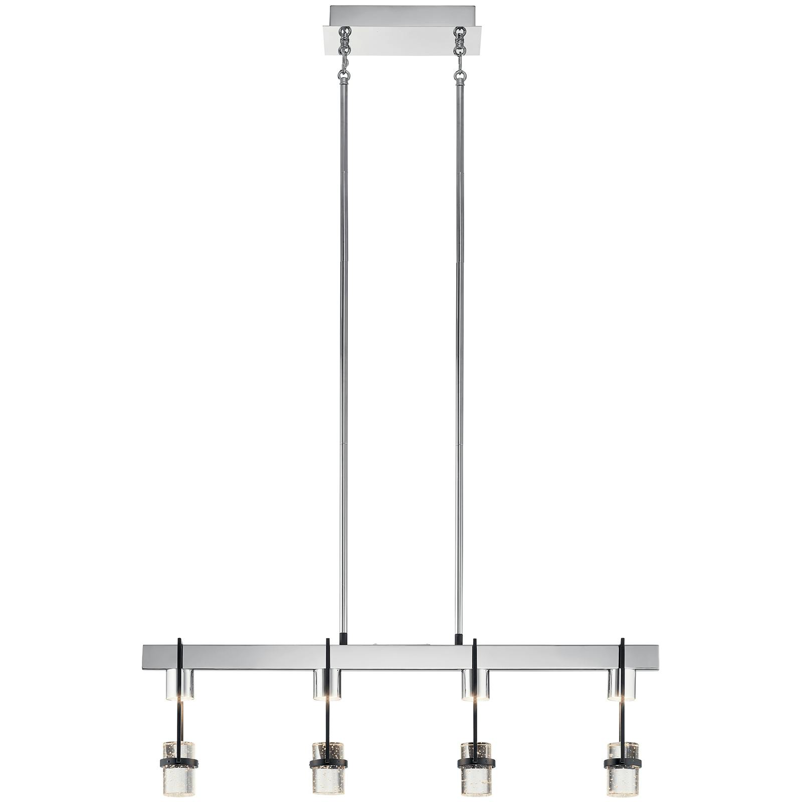Front view of the Ayse 4 Light Linear Pendant Matte Black on a white background