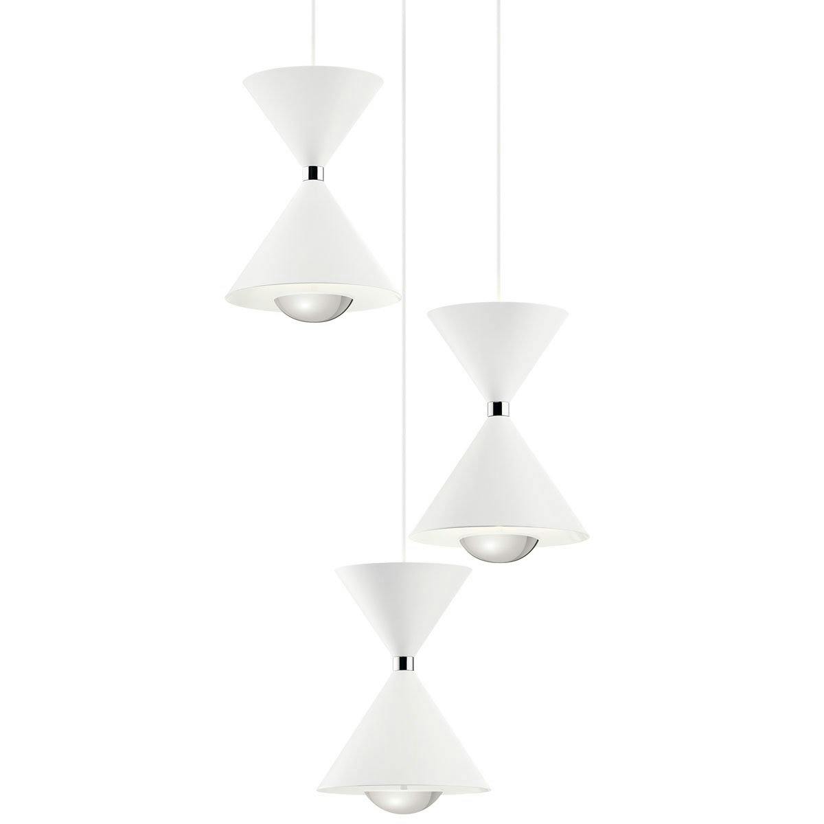 Kordan 17" LED Pendant Cluster White without the canopy on a white background