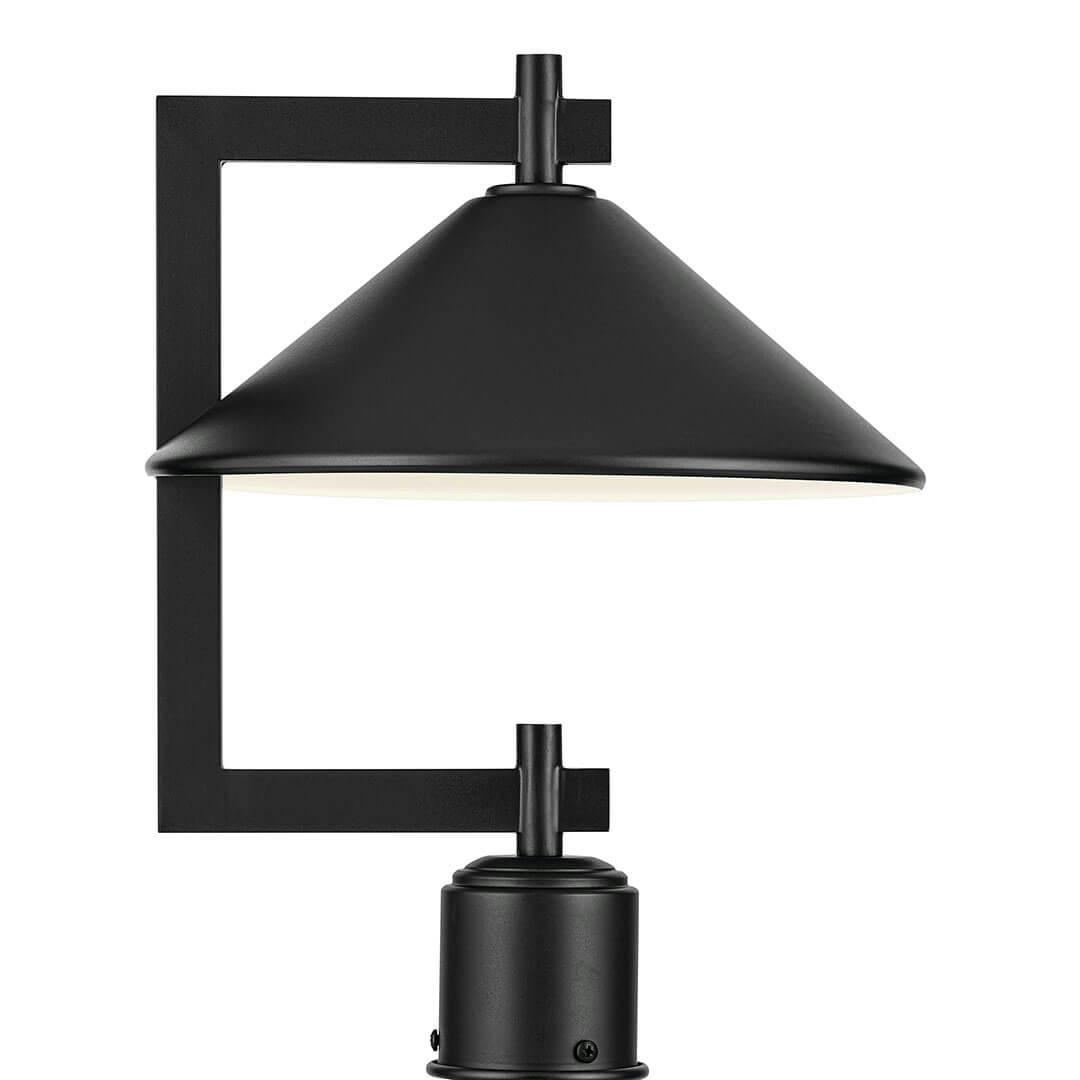 Front view of the Ripley 16" 1-Light Outdoor Post Light in  Black on a white background