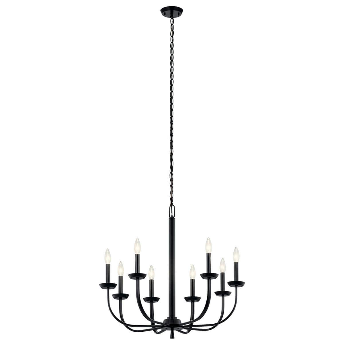 The Kennewick™ 8 Light Chandelier Black on a white background