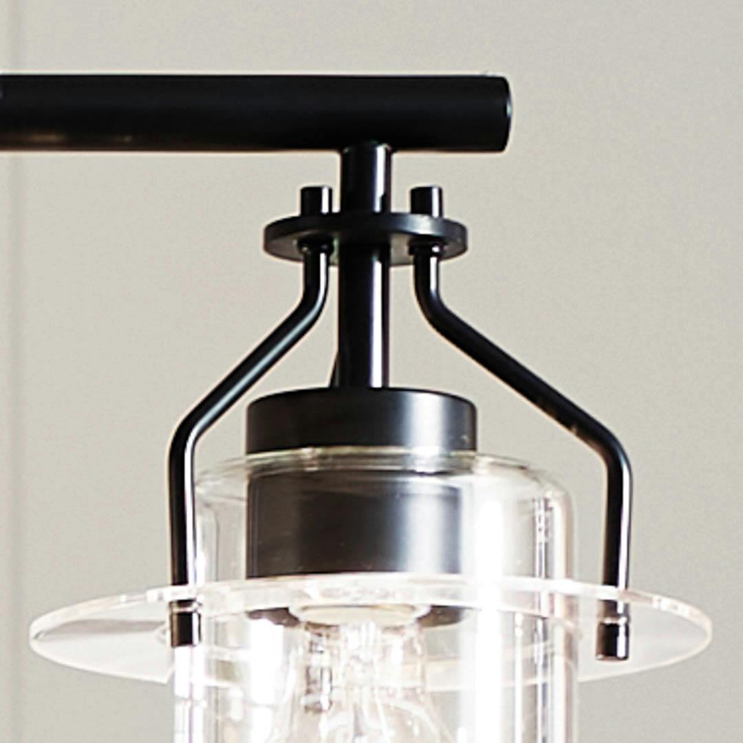 Day time kitchen with Everett™ 22.5" 3 Light Round Chandelier in a Black finish