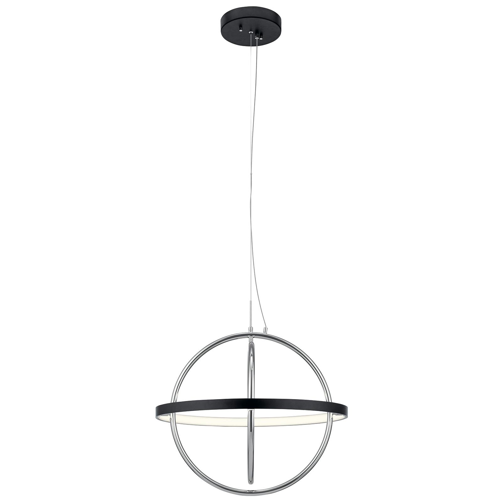 Profile view of the Arvo™ Small Orb Chandelier Matte Black on a white background
