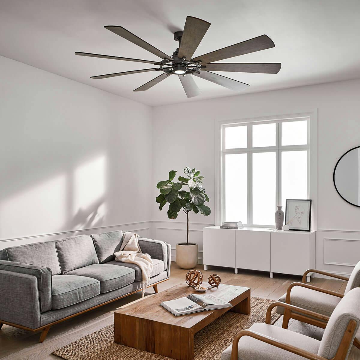 Day time living room image featuring Colerne ceiling fan 300285AVI