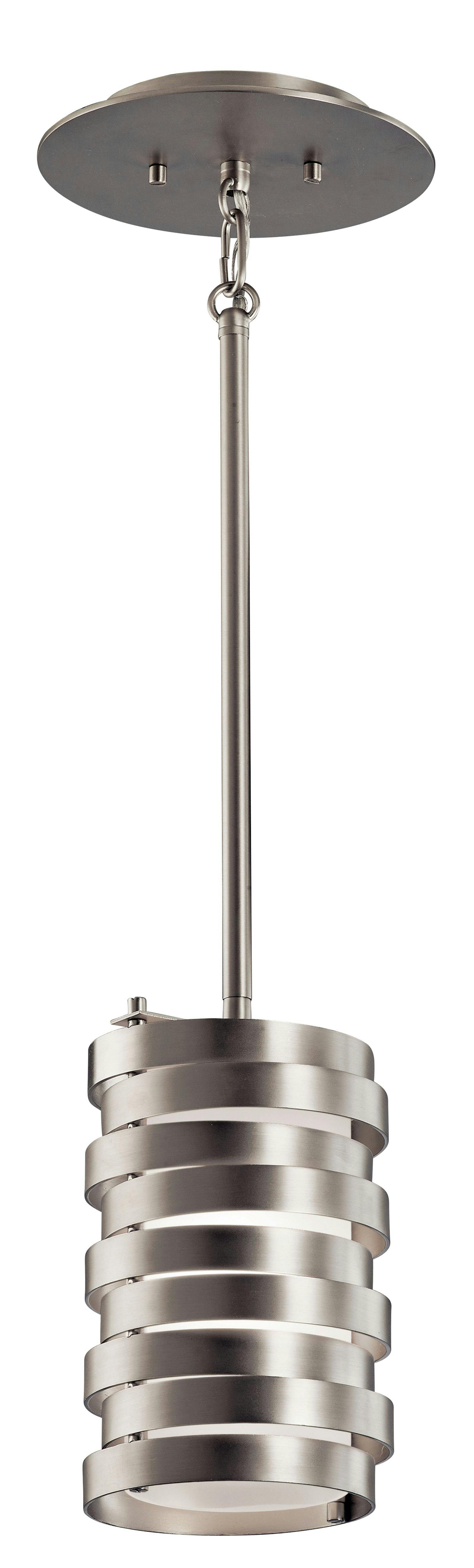Roswell 8.5" 1 Light Mini Pendant Nickel on a white background