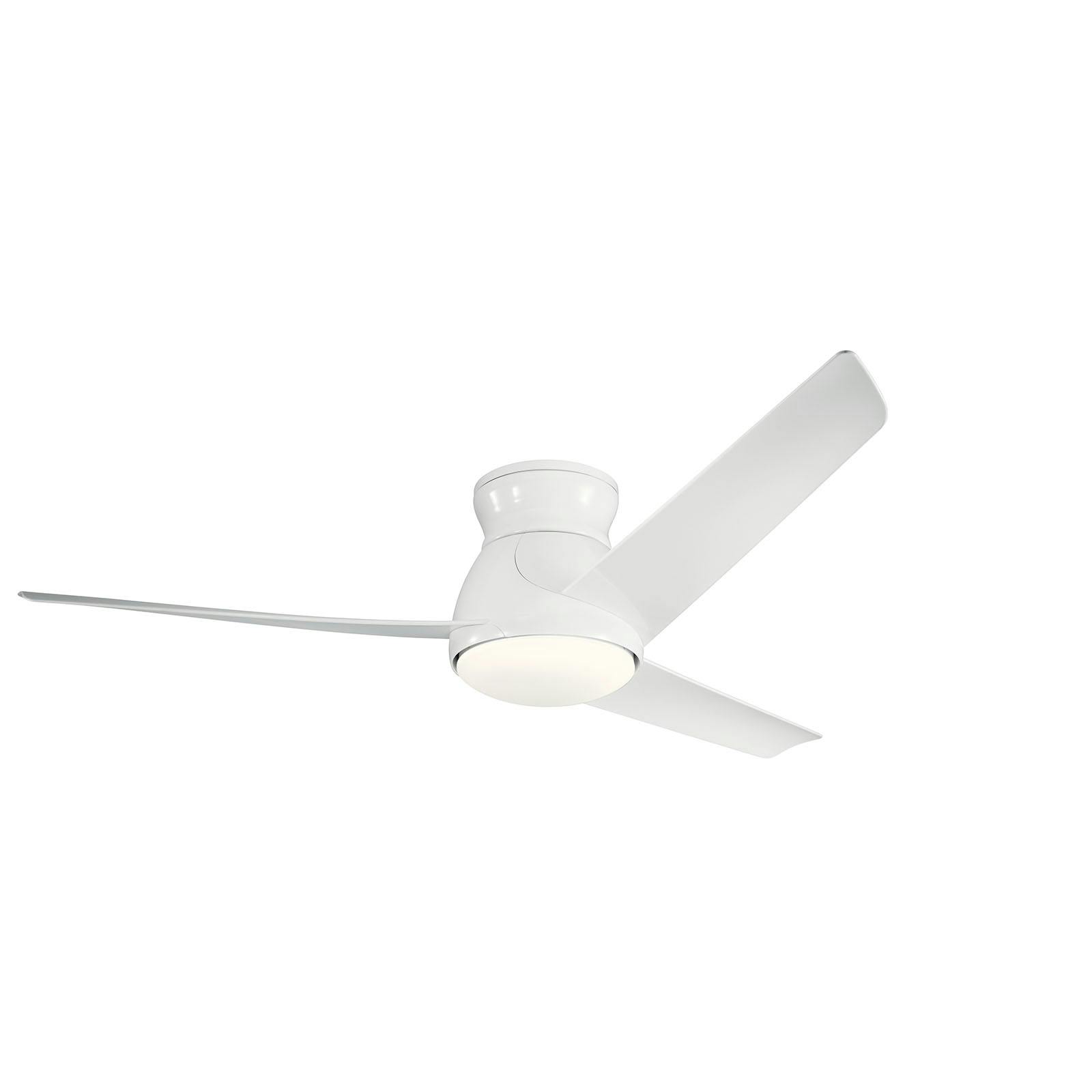 Eris LED 60" Ceiling Fan in White on a white background