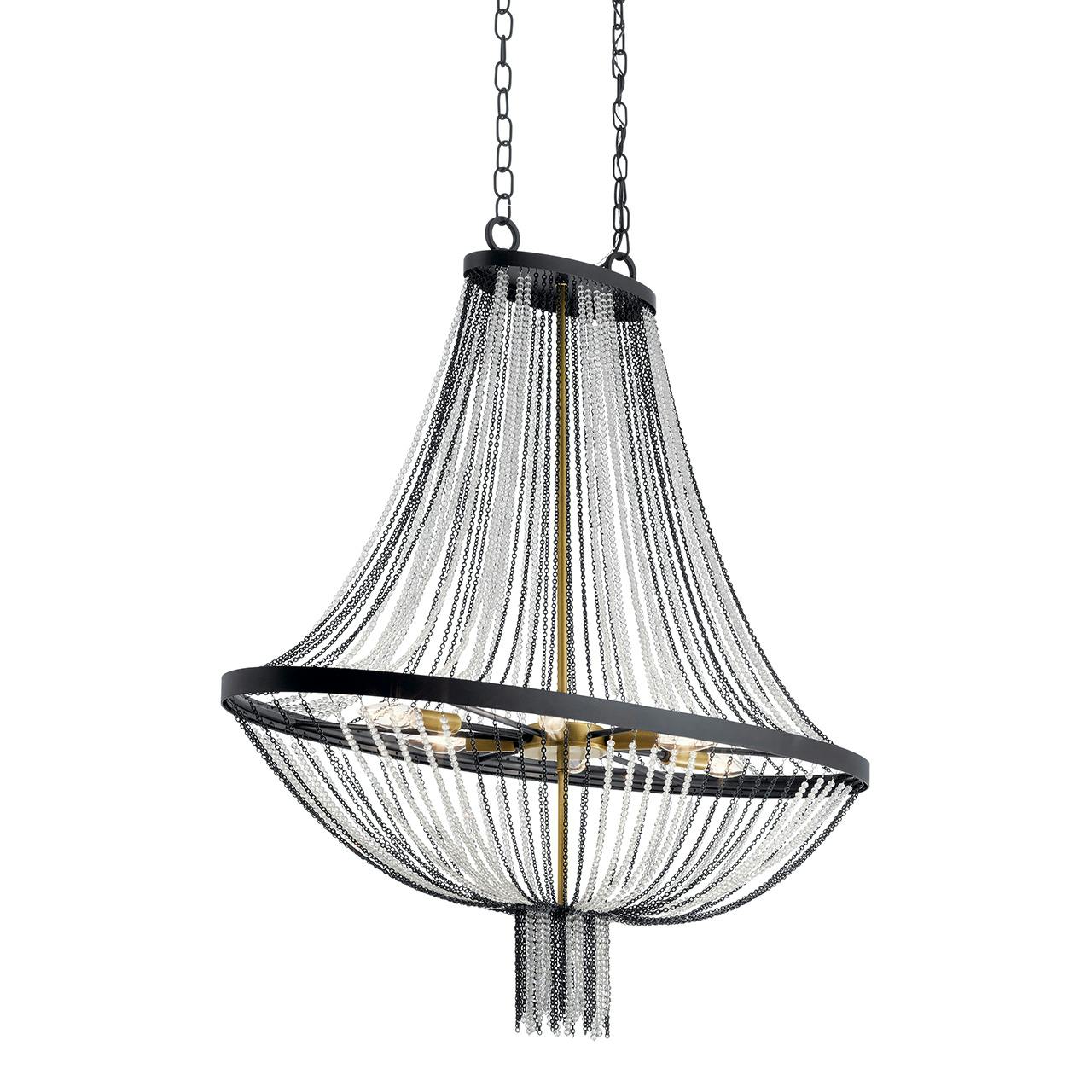 Alexia 5 Light Foyer Chandelier Black without the canopy on a white background