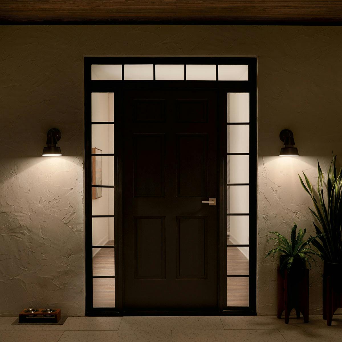 Night time Exterior image featuring Lozano outdoor wall light 59001BK