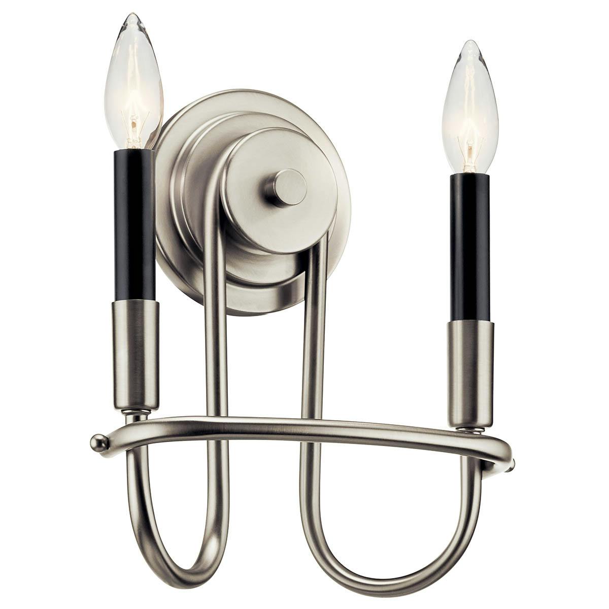 Capitol Hill 10.75" 2 Light Sconce Nickel on a white background