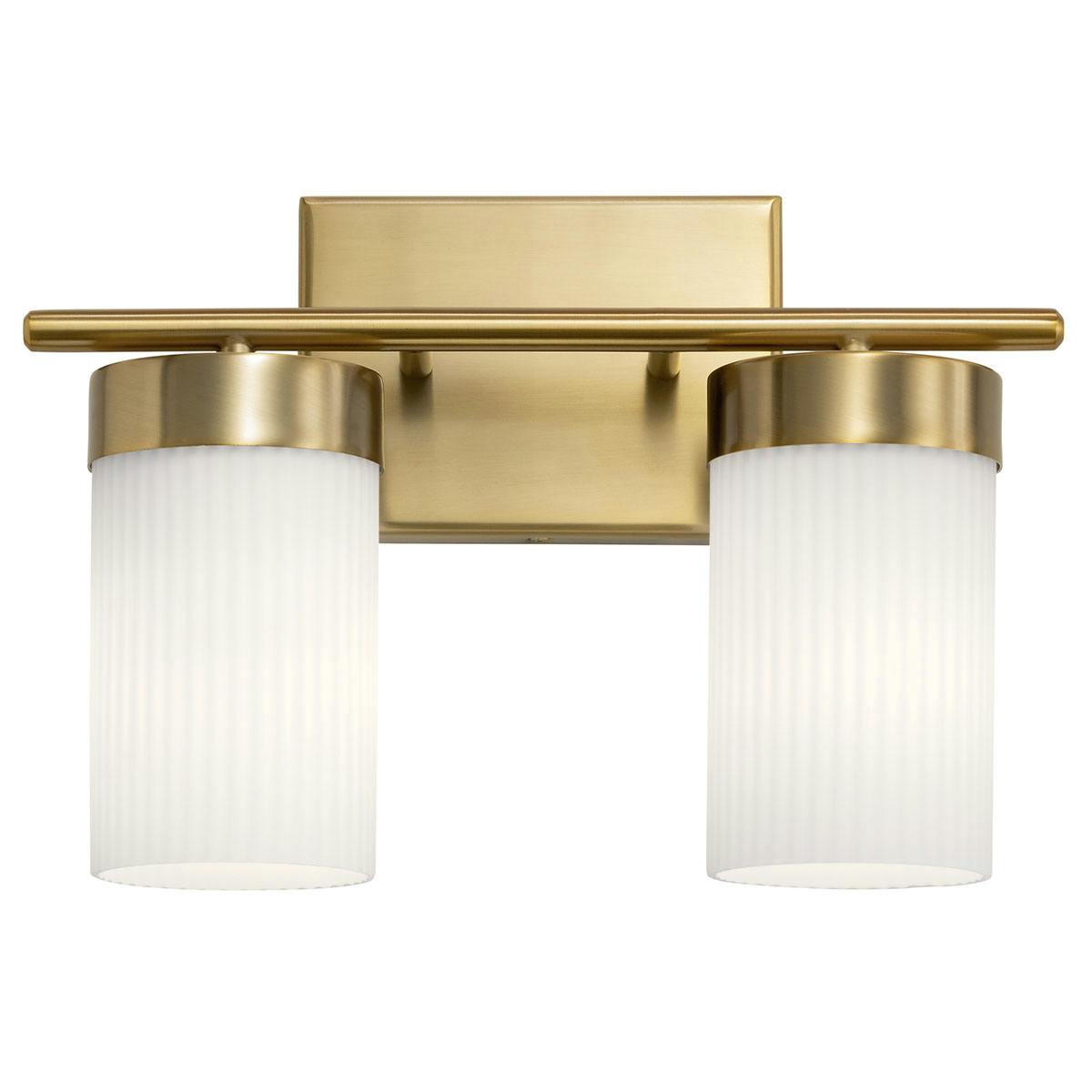 Front view of the Ciona 14.5" 2 Light Vanity Lighte Brass on a white background