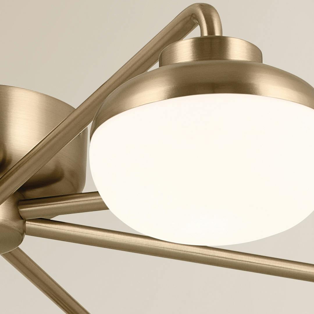 Close up the Remy 41 Inch 8 Light LED Flush Mount with Satin Etched Cased Opal Glass in Champagne Bronze