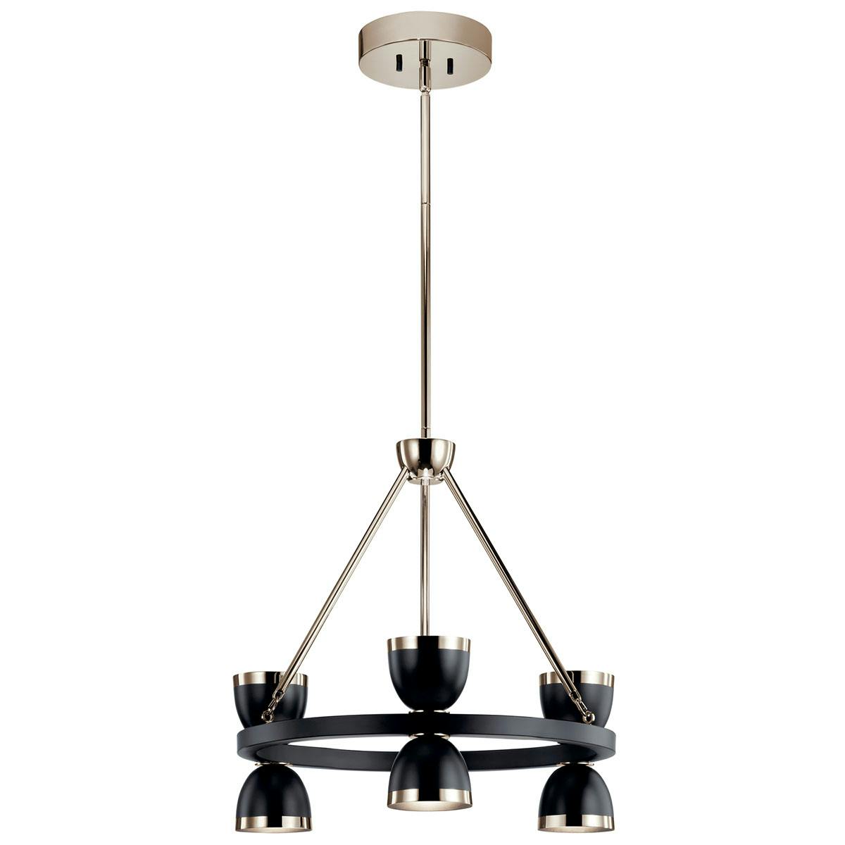 Baland 22" Chandelier Black and Nickel on a white background
