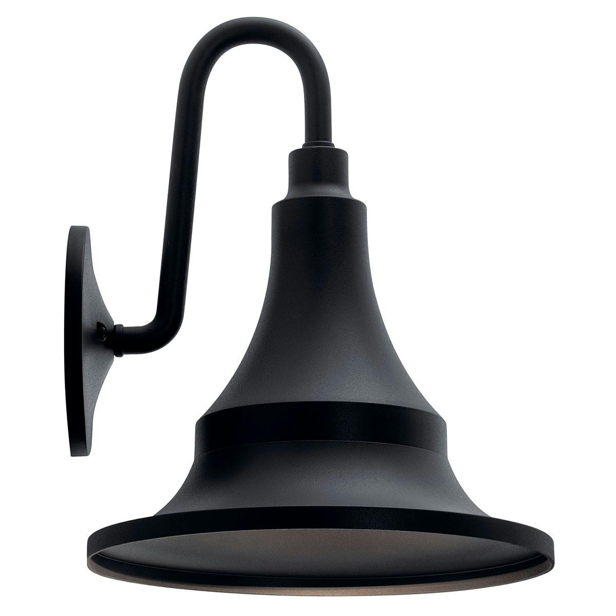 Profile view of the Hampshire 19.75" 1 Light Wall Light Black on a white background