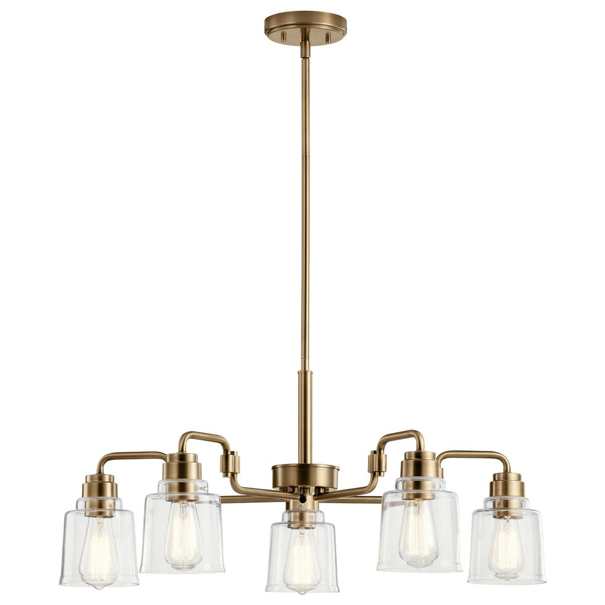 Aivian 30" Chandelier Weathered Brass on a white background