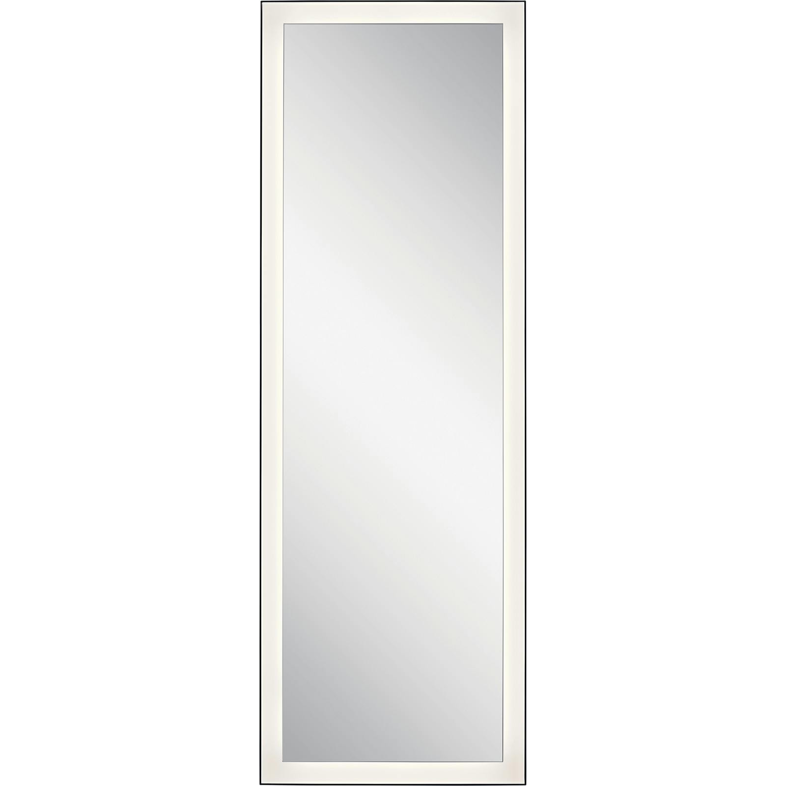 Front view of the Ryame™ 20" Lighted Mirror Black on a white background
