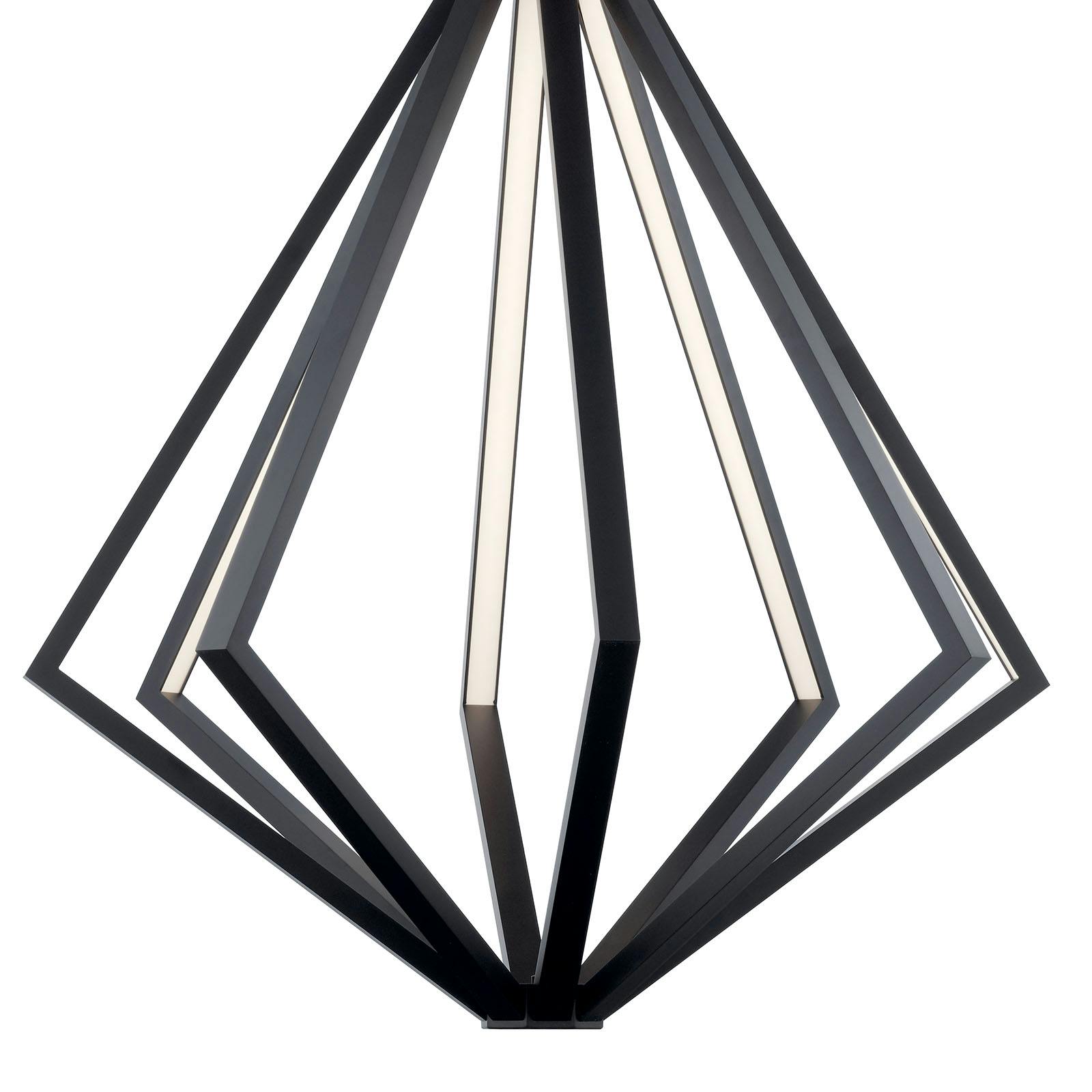 Close up view of the Everest 32" LED Pendant Matte Black on a white background