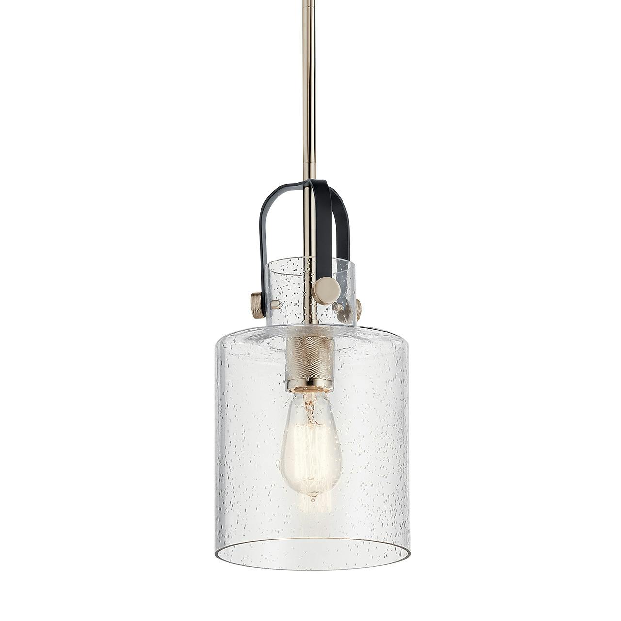 Kitner 7" Pendant Black and Nickel without the canopy on a white background