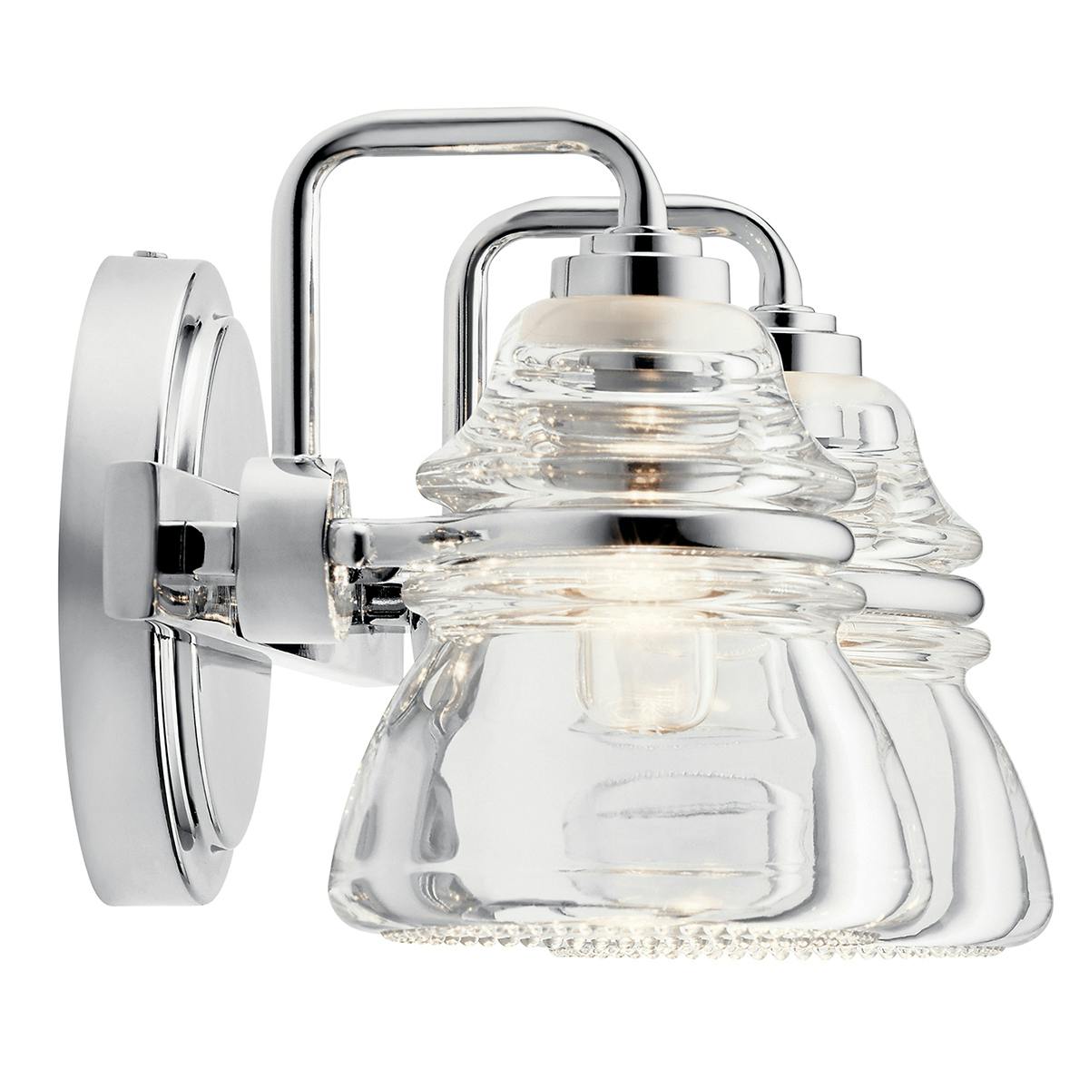 Profile view of the Talland 2 Light Vanity Light Chrome on a white background