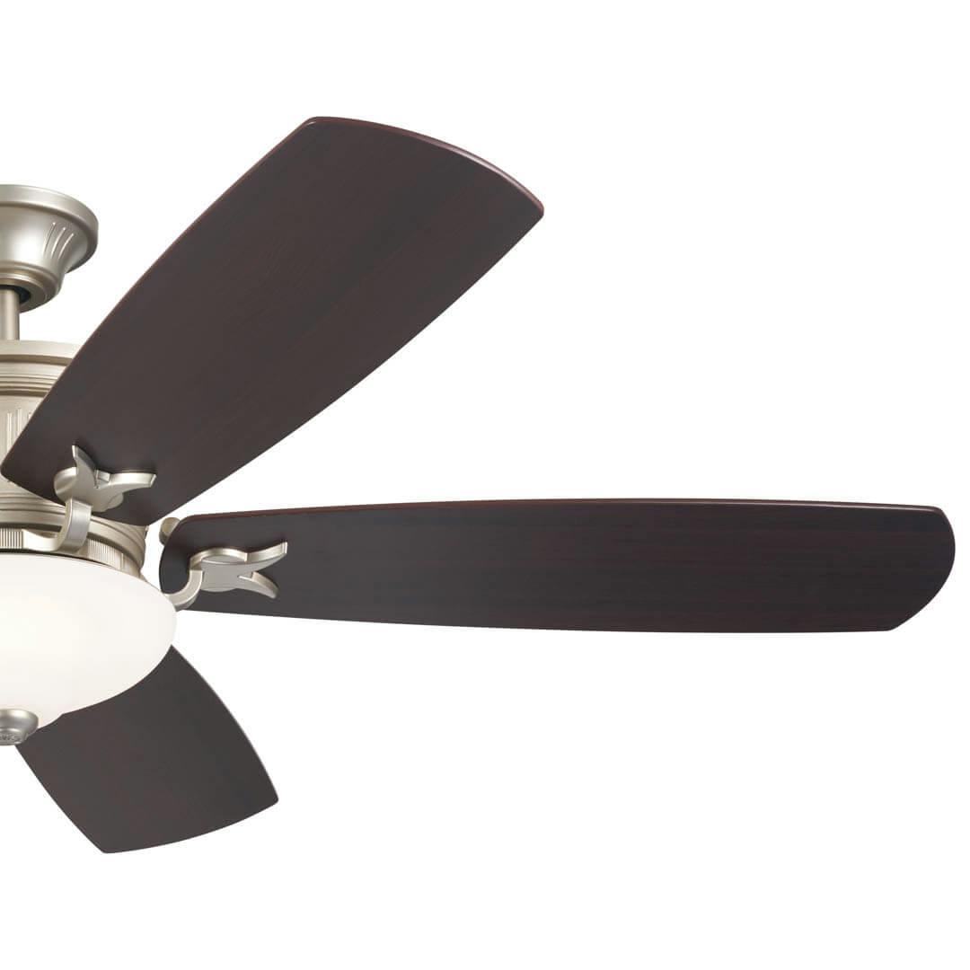 56" Crescent 5 Blade LED Indoor Ceiling Fan Brushed Nickel on a white background